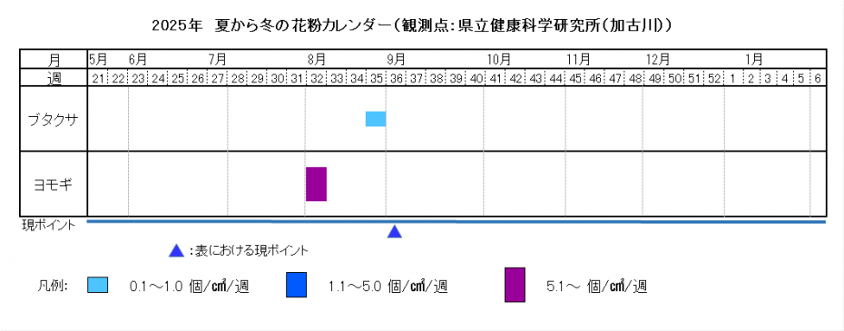 2025夏から冬カレンダー