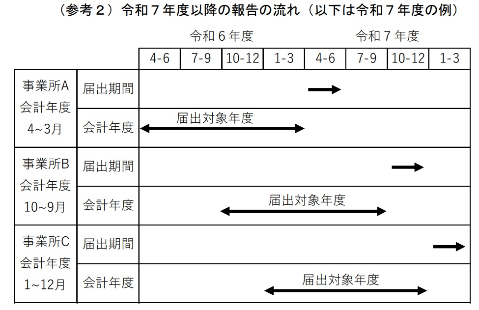 （参考2）令和7年度以降の報告の流れ（以下は令和7年度の例）