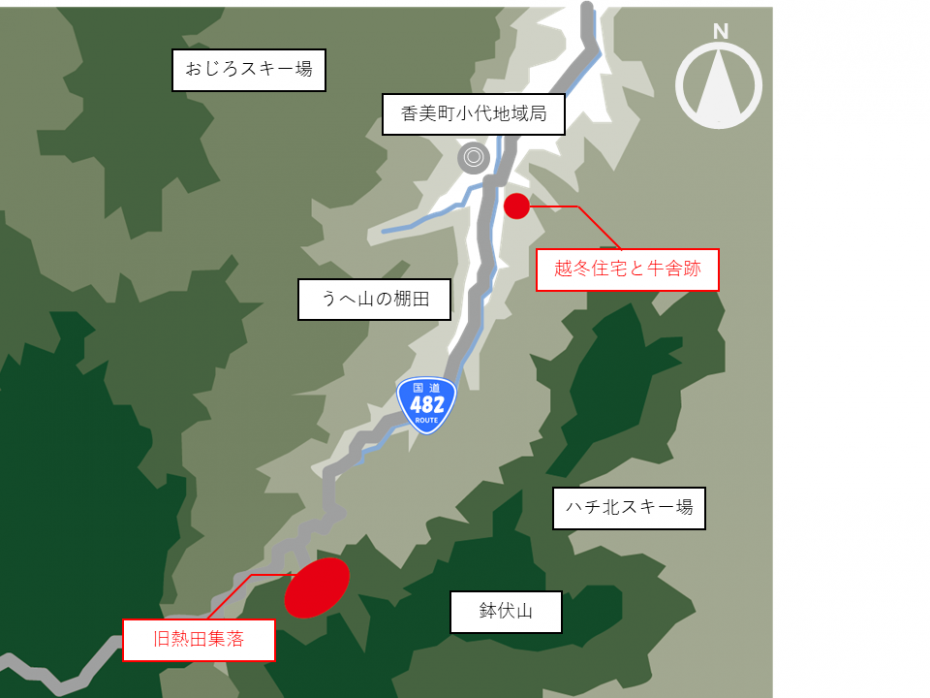 熱田集落周辺地図